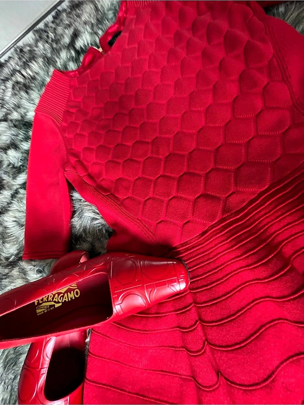 Ted Baker Miiaaa Knitted Skater Dress Red Size L